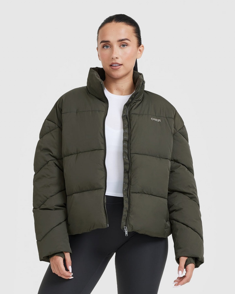 Oner Active Puffer Jakker Khaki | 418-MTBYDG