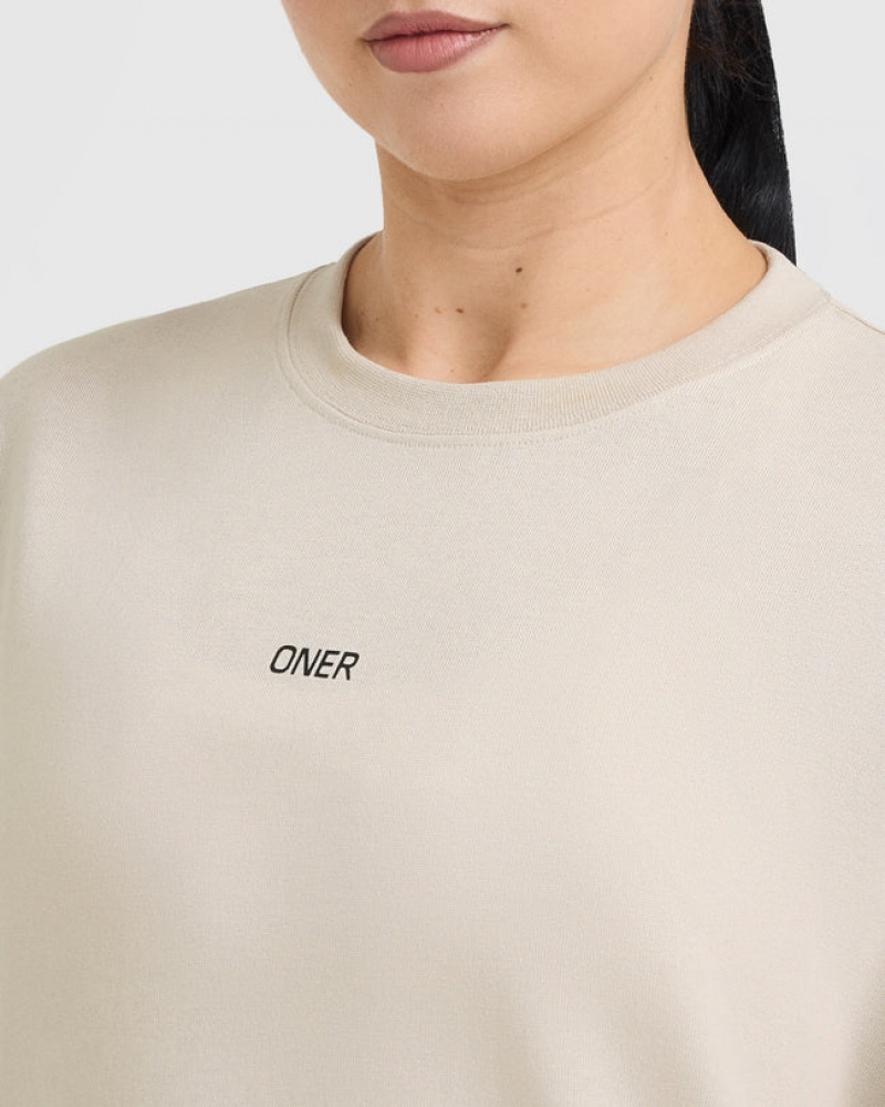 Oner Active Raising The Bar Grafisk Longline T Shirts Brune | 173-NUJFKO