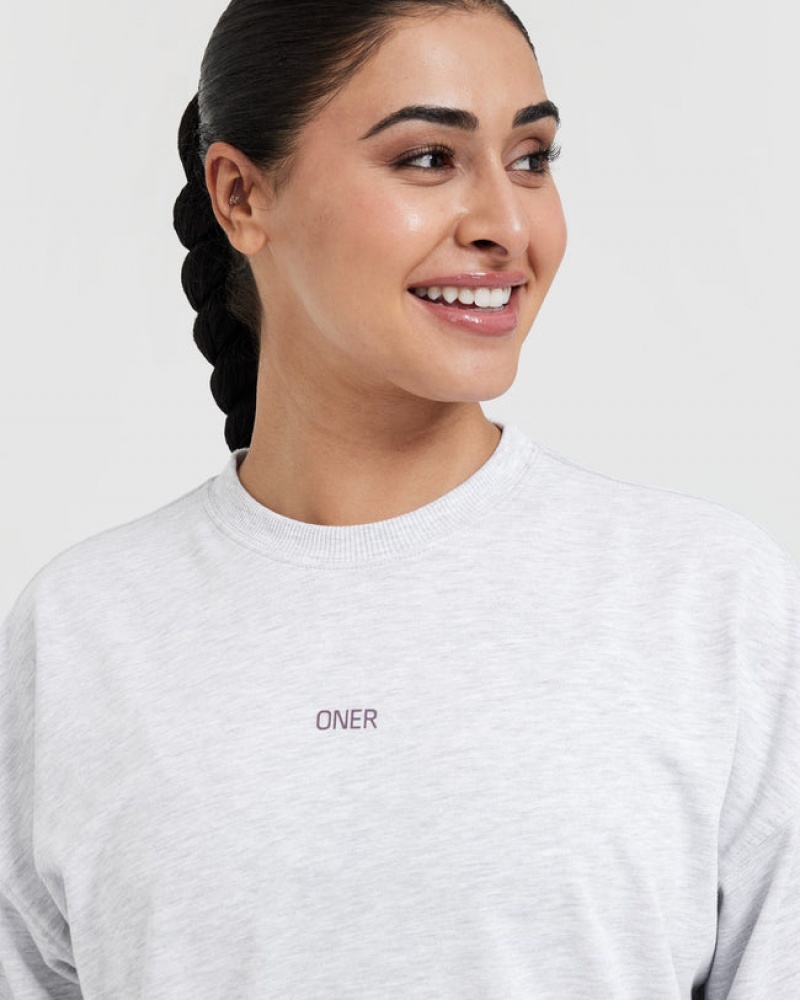 Oner Active Raising The Bar Grafisk Unisex Long Sleeve T Shirts Lysegrå | 876-ARGQOV