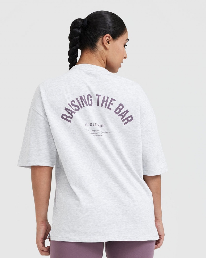 Oner Active Raising The Bar Grafisk Unisex T Shirts Lysegrå | 162-DVMXAB