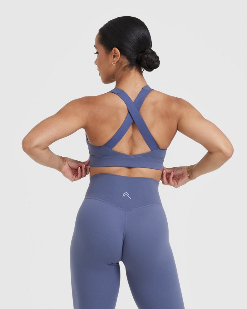 Oner Active Timeless Brede Páskové Sports Bras Blå | 938-WACMJL