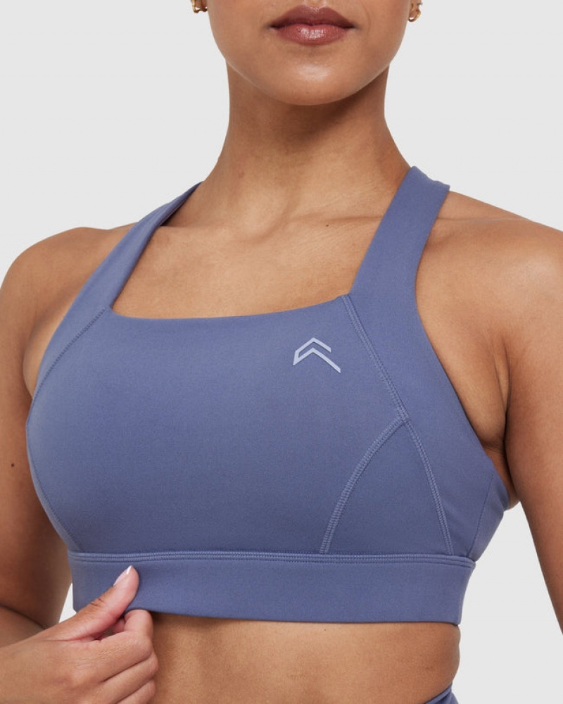 Oner Active Timeless Brede Páskové Sports Bras Blå | 938-WACMJL