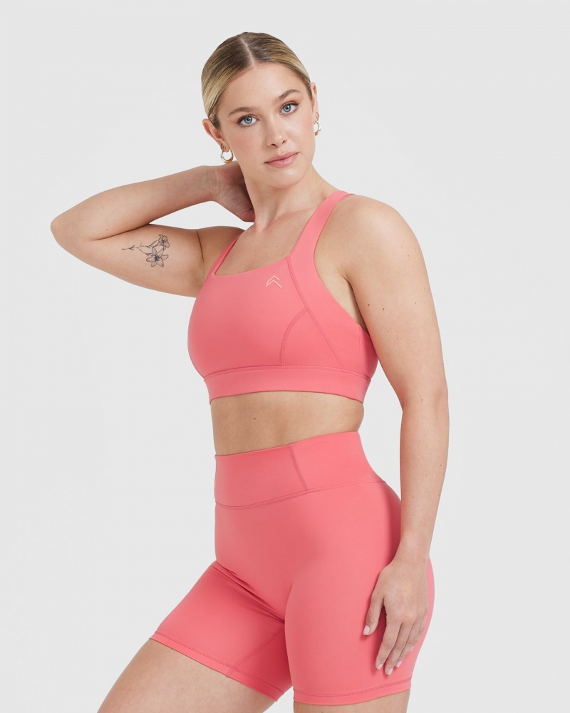 Oner Active Timeless Brede Páskové Sports Bras Lyserød | 831-ZKFYAC