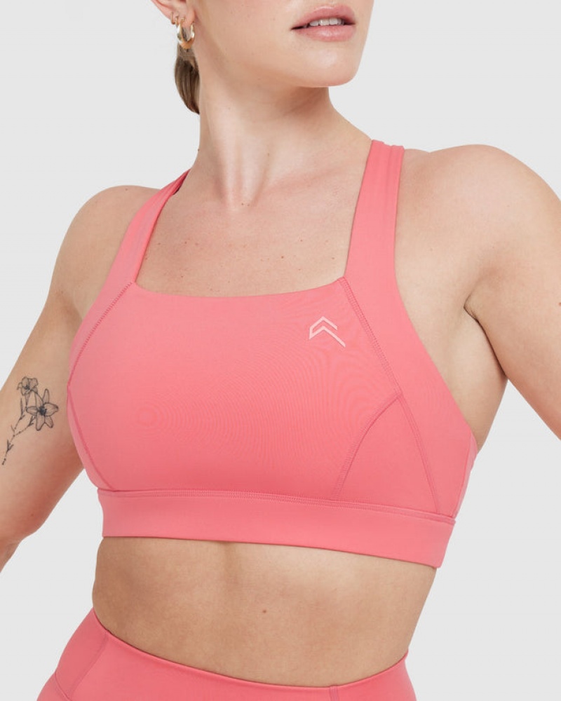 Oner Active Timeless Brede Páskové Sports Bras Lyserød | 831-ZKFYAC