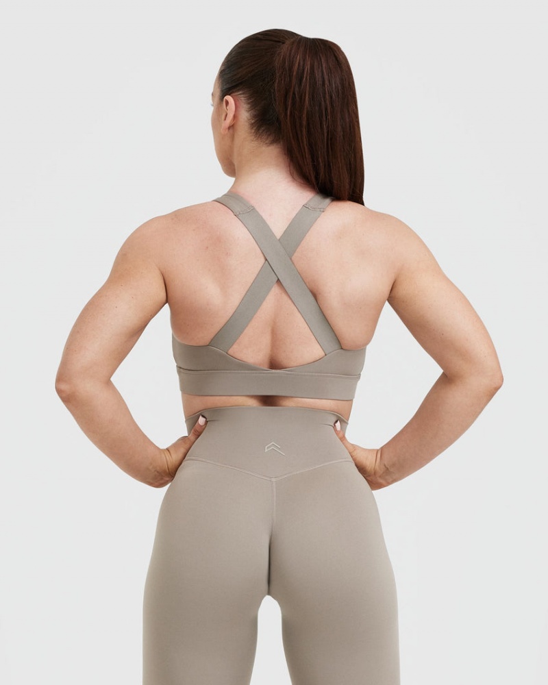 Oner Active Timeless Brede Páskové Sports Bras Grå | 160-FVAXTK