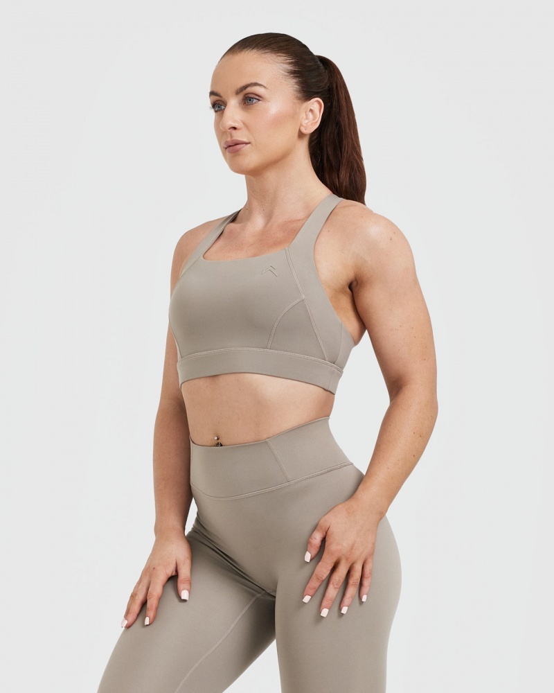 Oner Active Timeless Brede Páskové Sports Bras Grå | 160-FVAXTK