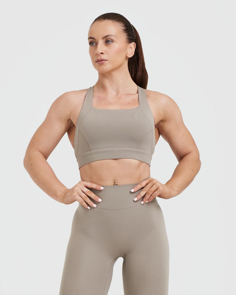 Oner Active Timeless Brede Páskové Sports Bras Grå | 160-FVAXTK