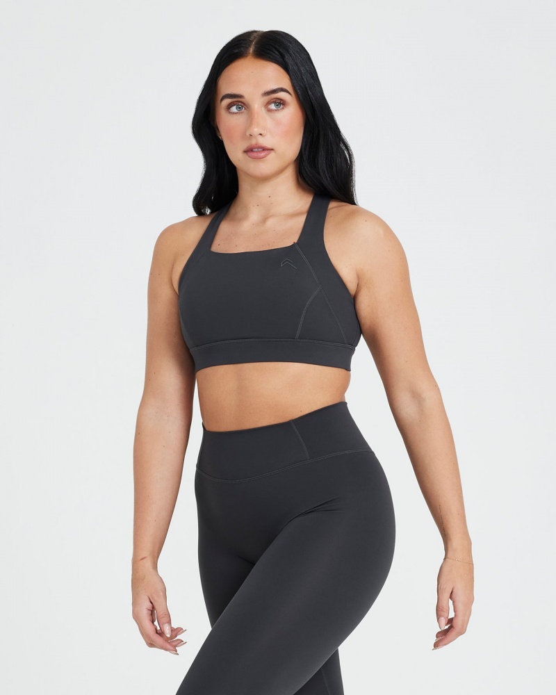 Oner Active Timeless Brede Páskové Sports Bras Sort | 310-XYRIHO