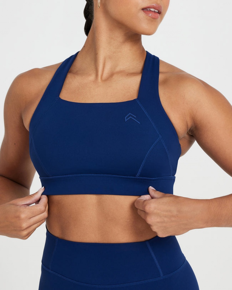 Oner Active Timeless Brede Páskové Sports Bras Blå | 416-COHVPS