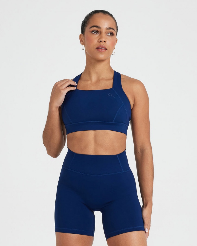 Oner Active Timeless Brede Páskové Sports Bras Blå | 416-COHVPS