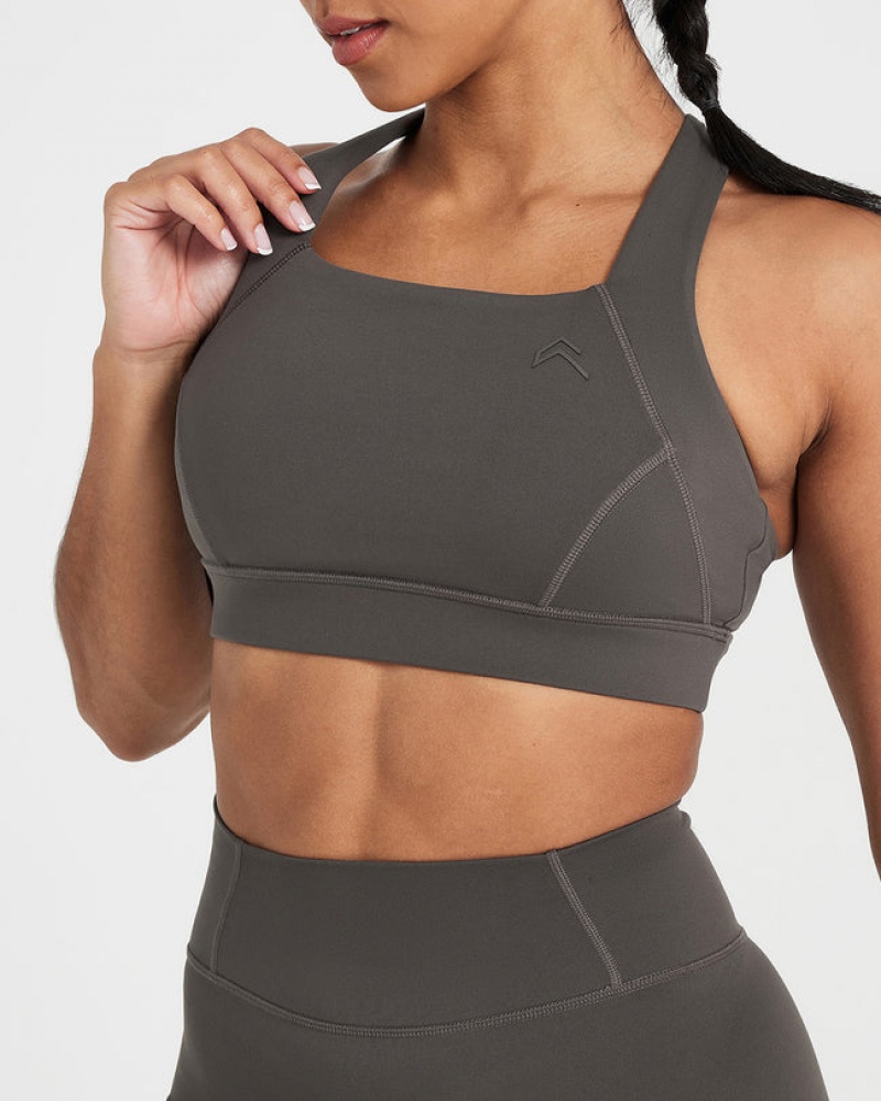 Oner Active Timeless Brede Páskové Sports Bras Dyb Grå Brune | 398-BIDXER