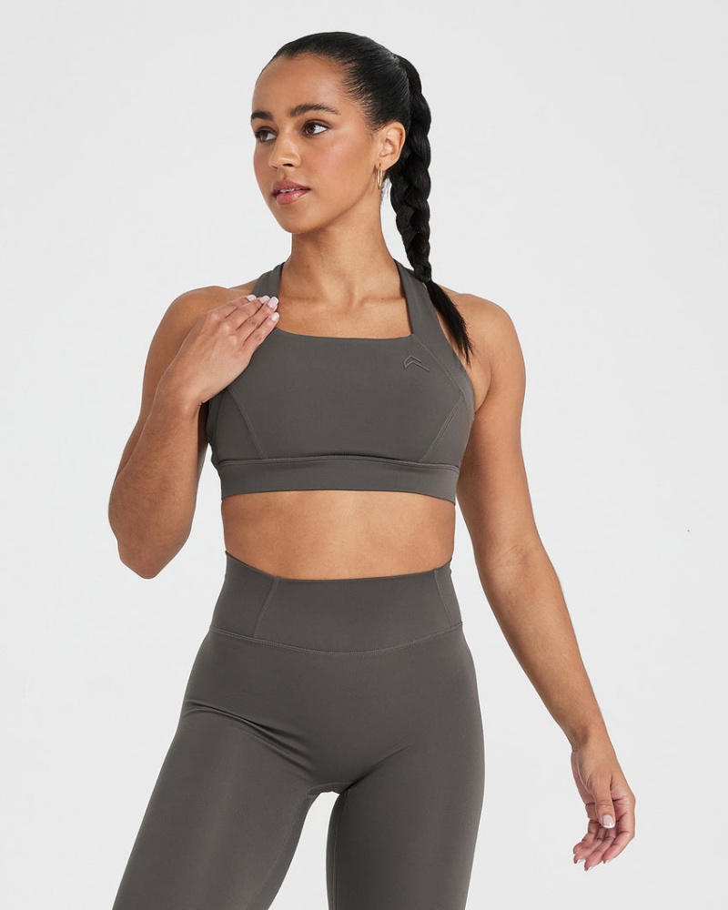 Oner Active Timeless Brede Páskové Sports Bras Dyb Grå Brune | 398-BIDXER