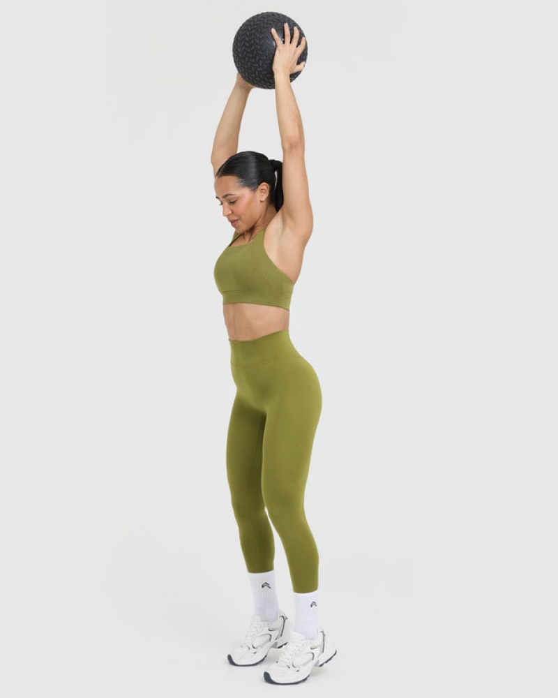 Oner Active Timeless Brede Páskové Sports Bras Olivengrøn Grøn | 624-PLFBUK