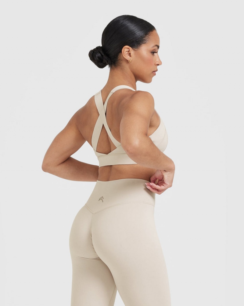 Oner Active Timeless Brede Páskové Sports Bras Brune | 529-XYCDPJ