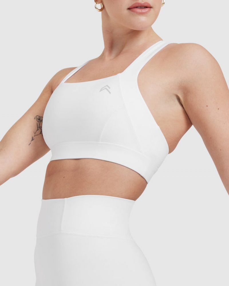 Oner Active Timeless Brede Páskové Sports Bras Hvide | 125-FKXACJ