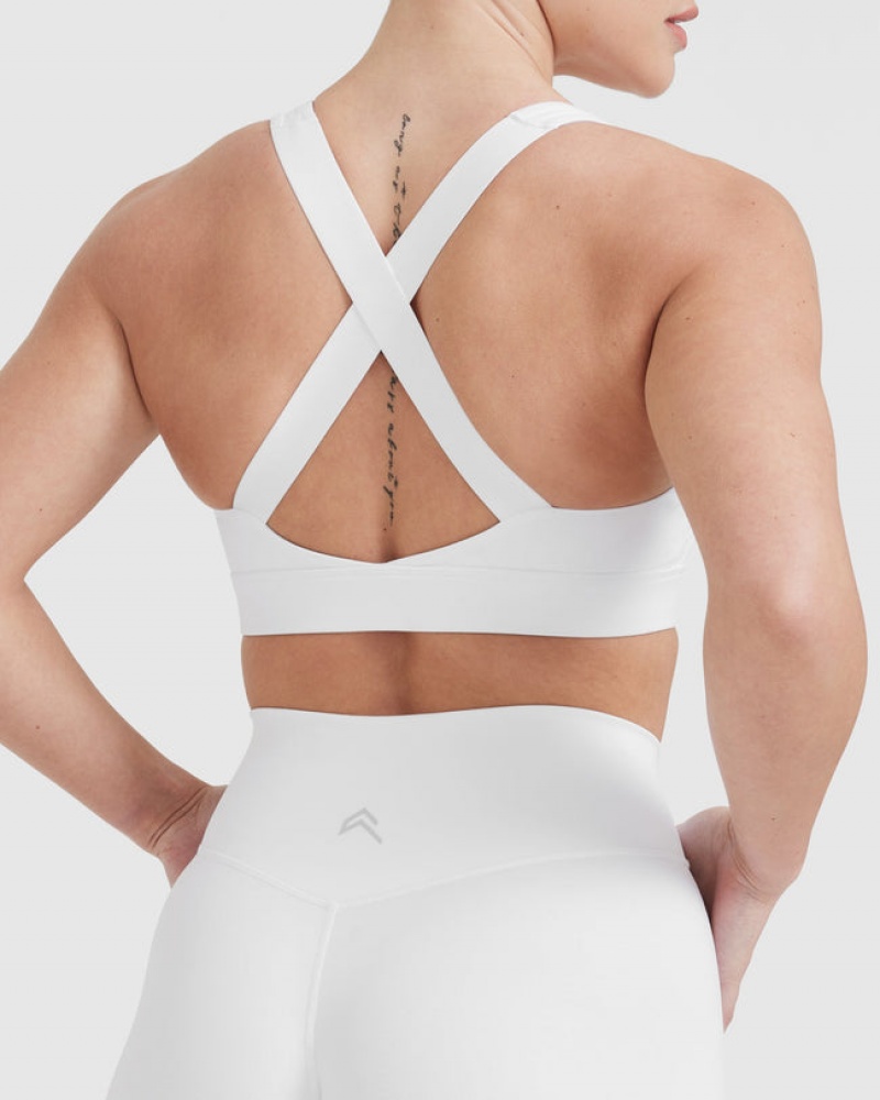 Oner Active Timeless Brede Páskové Sports Bras Hvide | 125-FKXACJ