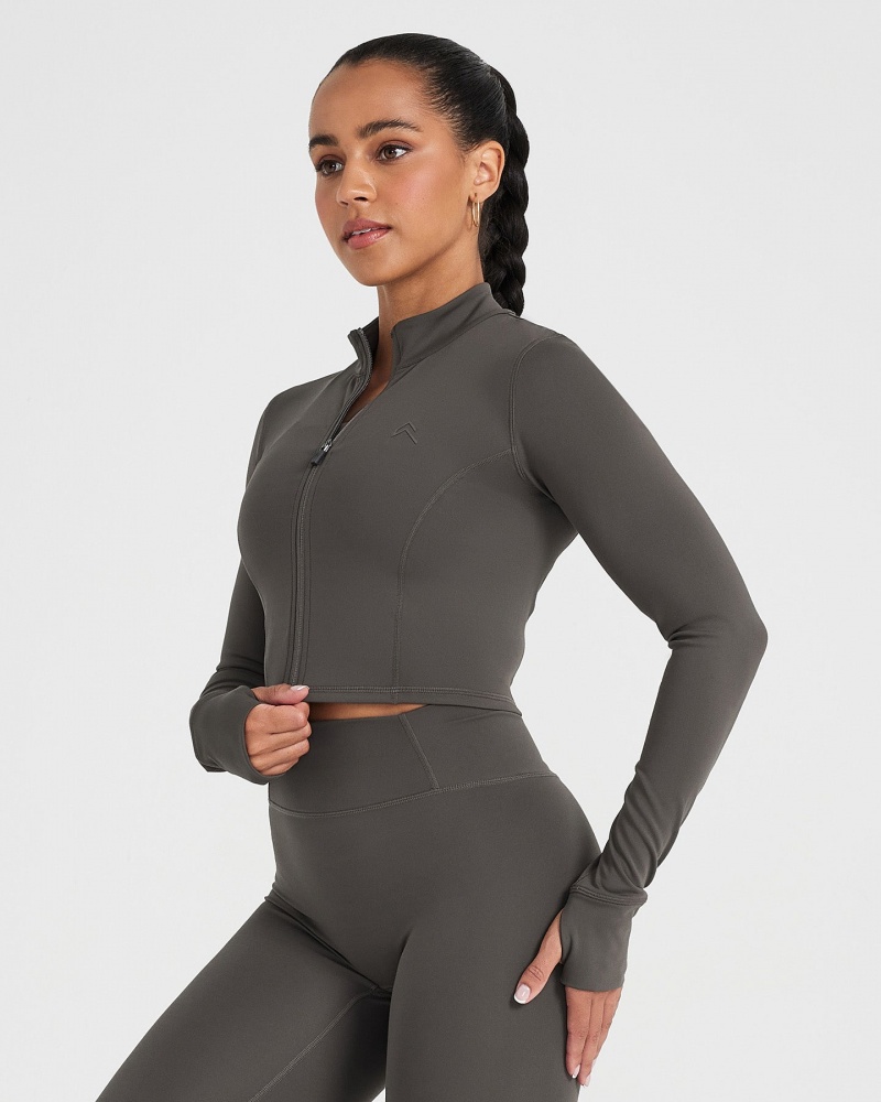 Oner Active Timeless Crop Jakker Dyb Grå Brune | 630-PUAZKV