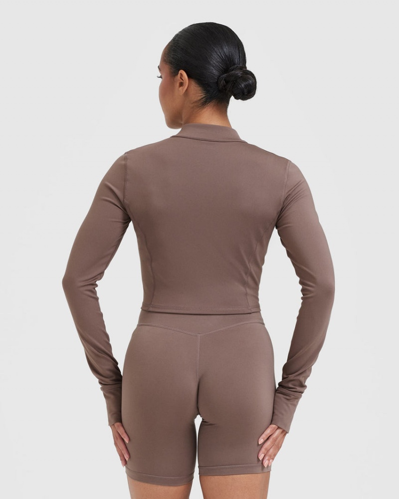 Oner Active Timeless Crop Sweatshirts Brune | 379-FWBTUP