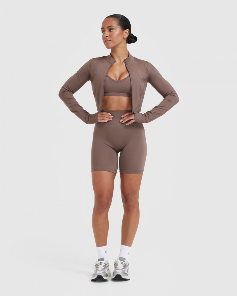 Oner Active Timeless Crop Sweatshirts Brune | 379-FWBTUP