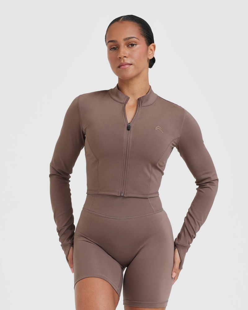 Oner Active Timeless Crop Sweatshirts Brune | 379-FWBTUP