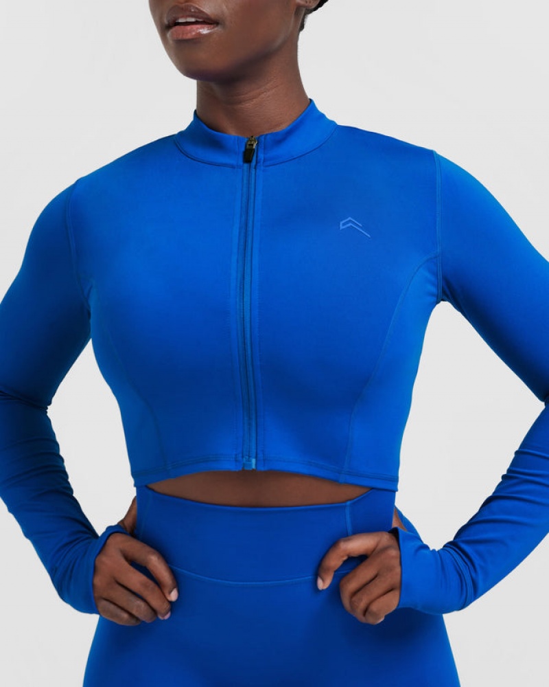 Oner Active Timeless Crop Sweatshirts Dyb Blå | 291-DANBTH