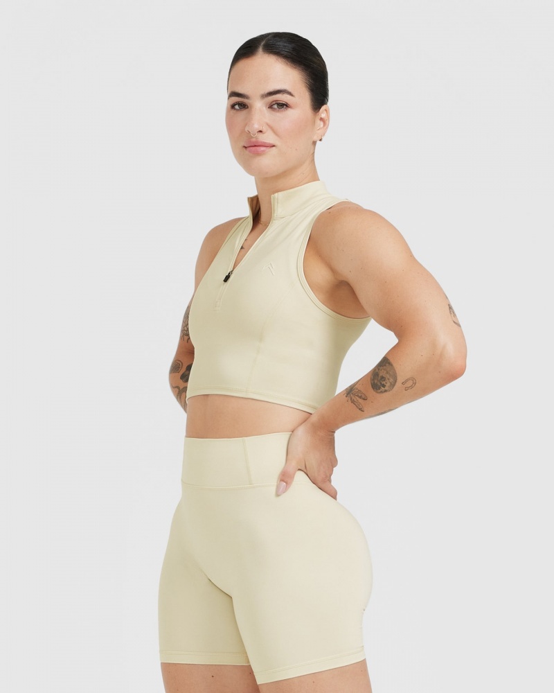 Oner Active Timeless Half Zip Crop Tank T Shirts Lysegul | 837-UQETOK