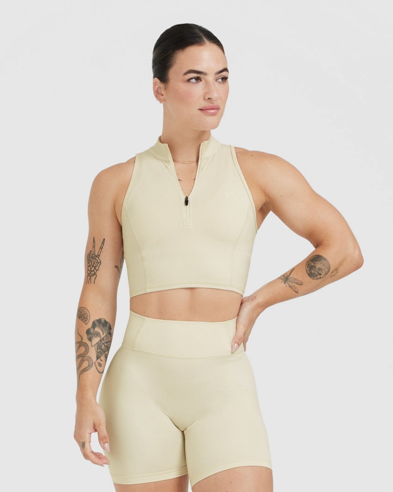 Oner Active Timeless Half Zip Crop Tank T Shirts Lysegul | 837-UQETOK