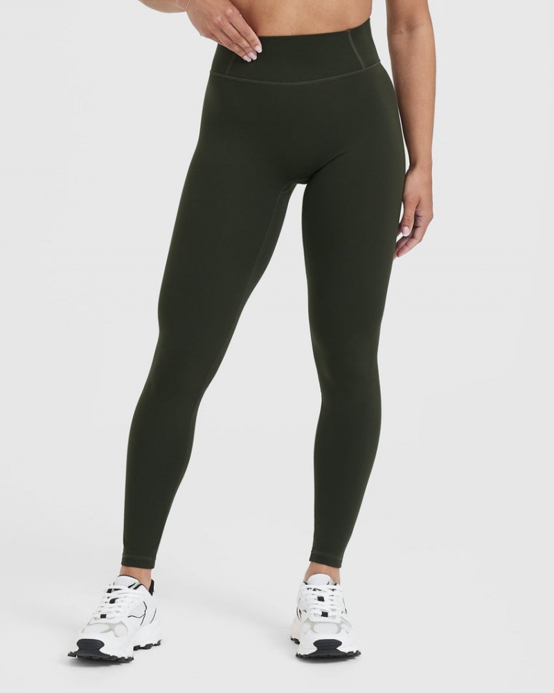 Oner Active Timeless High Waisted Leggings Khaki | 423-NGPURK