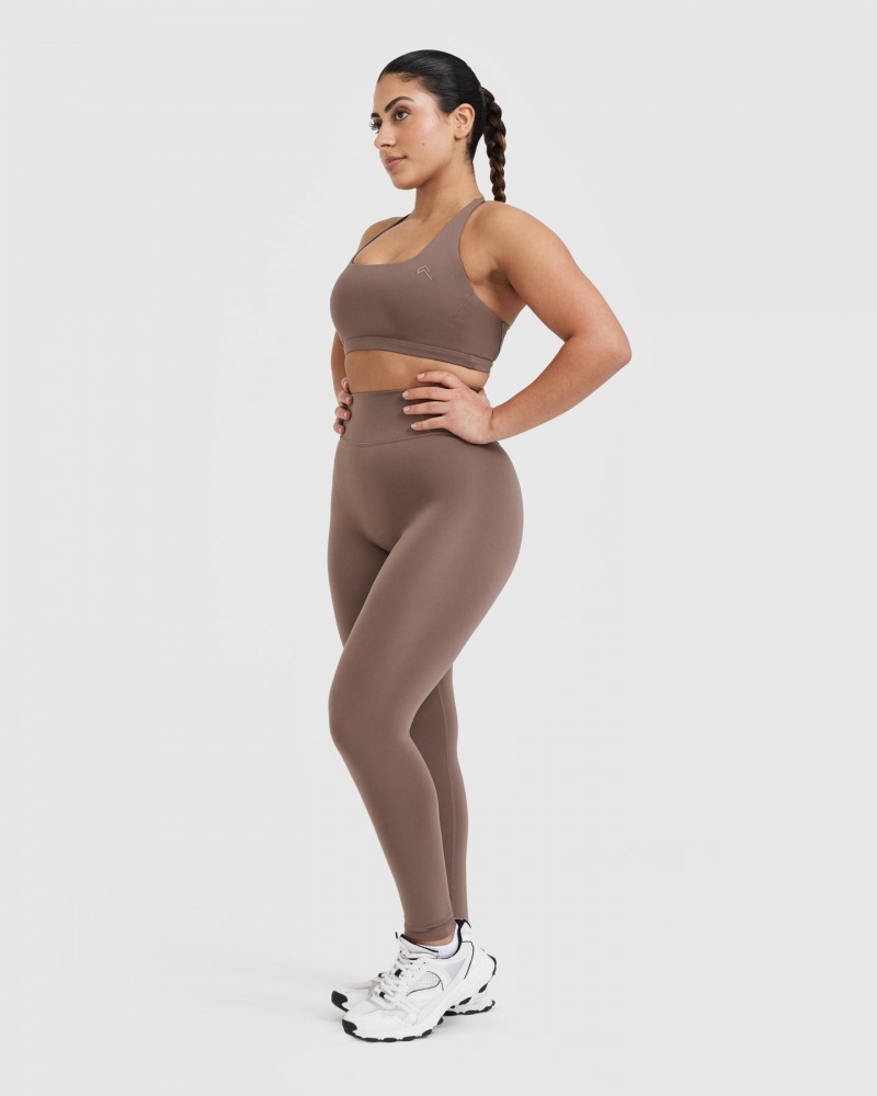 Oner Active Timeless High Waisted Leggings Brune | 896-DUKGRN