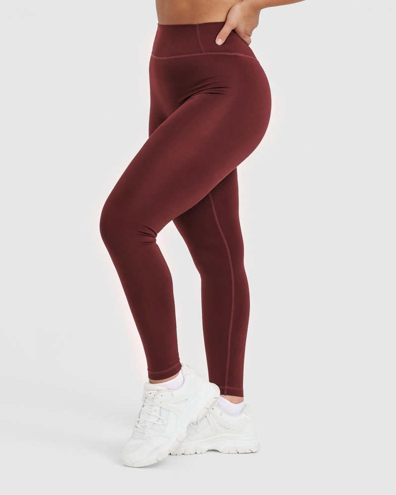 Oner Active Timeless High Waisted Leggings Bordeaux | 827-KOZLDR