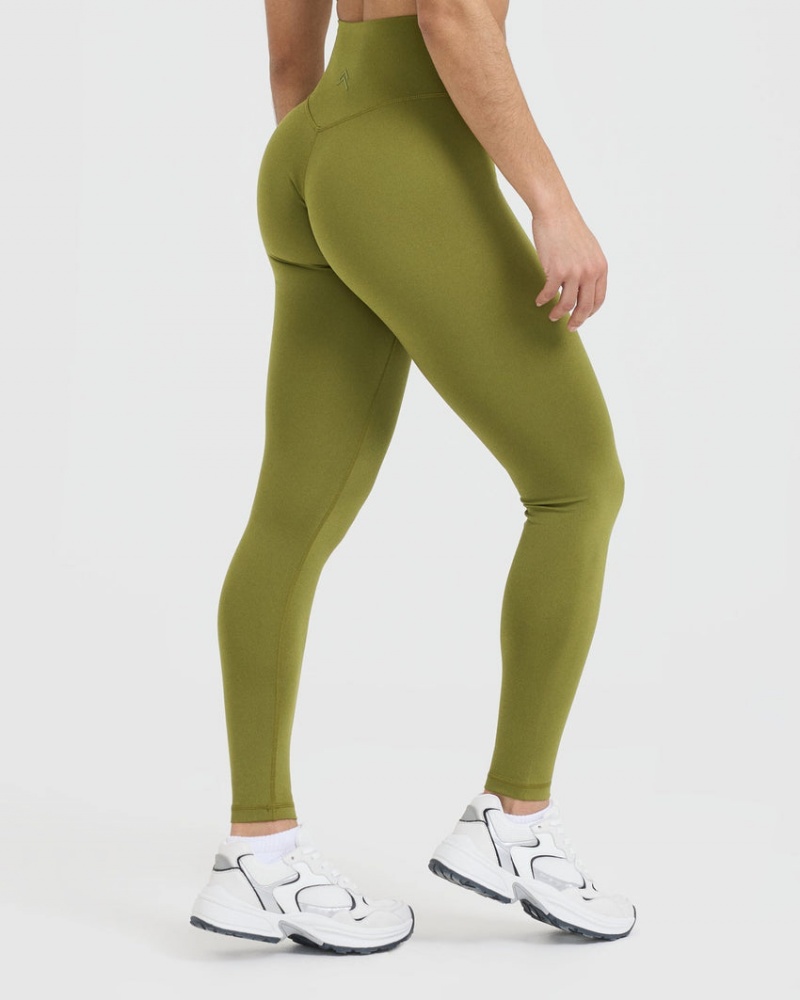 Oner Active Timeless High Waisted Leggings Olivengrøn Grøn | 830-ROVCKA