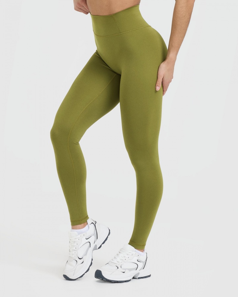 Oner Active Timeless High Waisted Leggings Olivengrøn Grøn | 830-ROVCKA