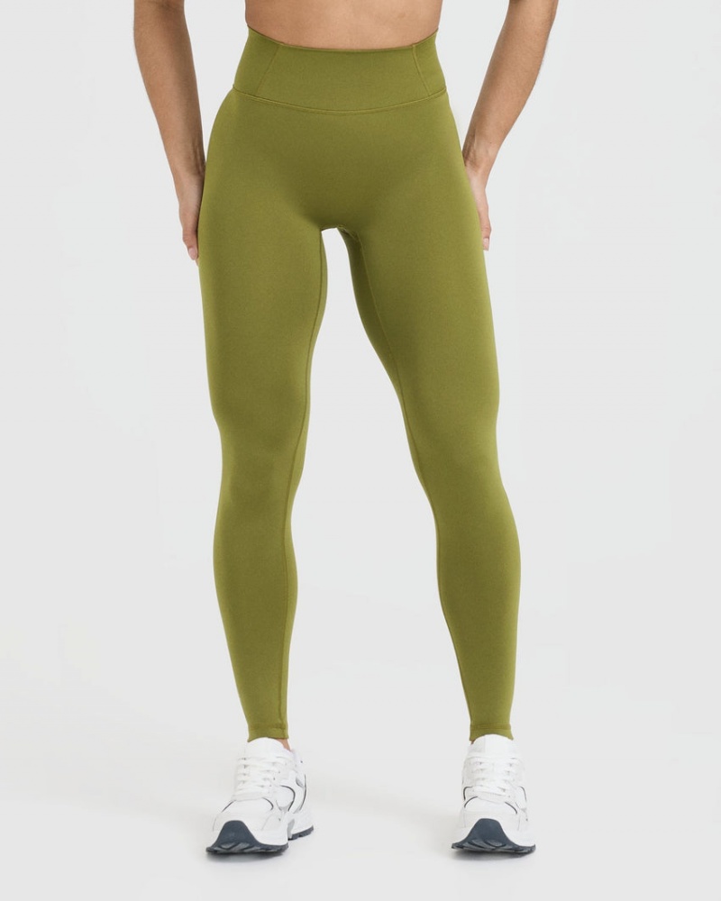 Oner Active Timeless High Waisted Leggings Olivengrøn Grøn | 830-ROVCKA