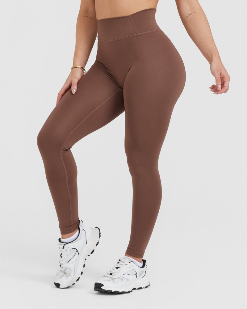 Oner Active Timeless High Waisted Leggings Brune | 728-IPQTDH