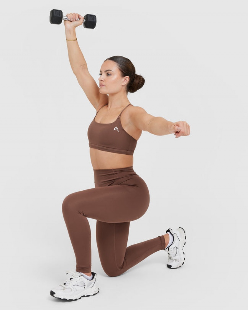 Oner Active Timeless High Waisted Leggings Brune | 728-IPQTDH