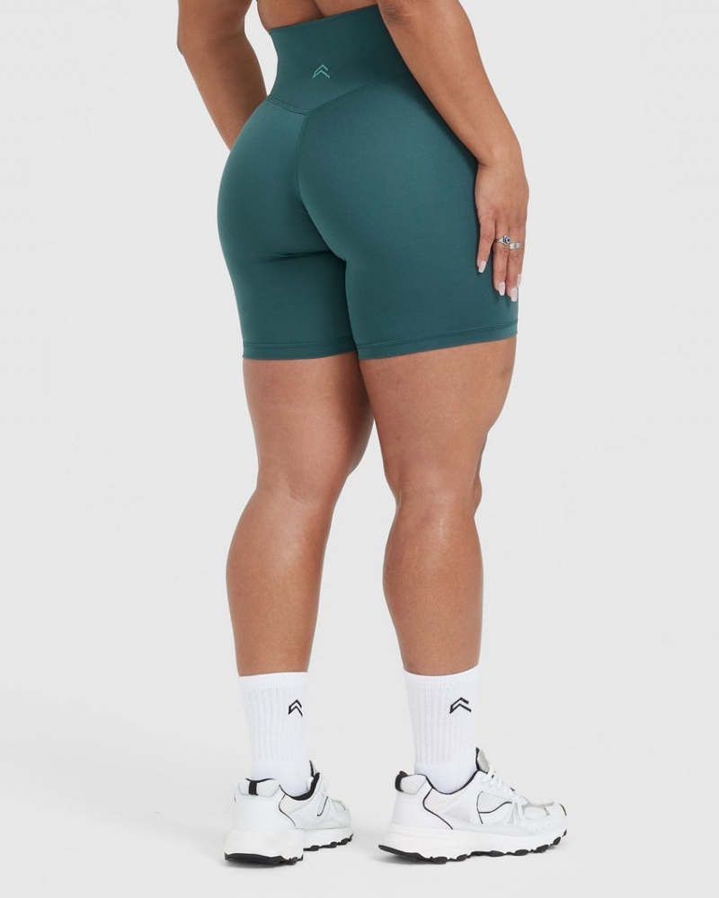 Oner Active Timeless High Waisted Shorts Blå Turkis | 091-DAIQEV