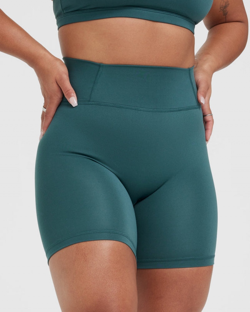 Oner Active Timeless High Waisted Shorts Blå Turkis | 091-DAIQEV