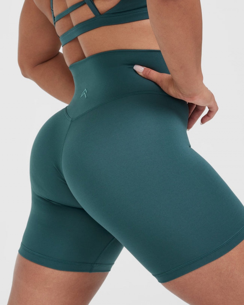 Oner Active Timeless High Waisted Shorts Blå Turkis | 091-DAIQEV