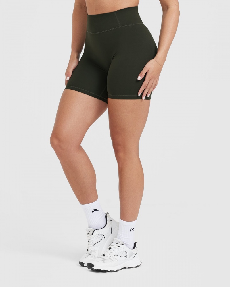 Oner Active Timeless High Waisted Shorts Khaki | 792-ETFYML