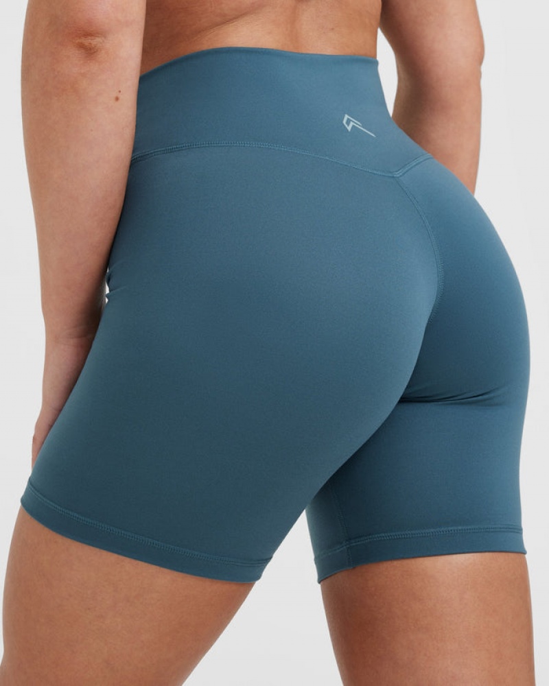 Oner Active Timeless High Waisted Shorts Blå | 708-SDEQBP