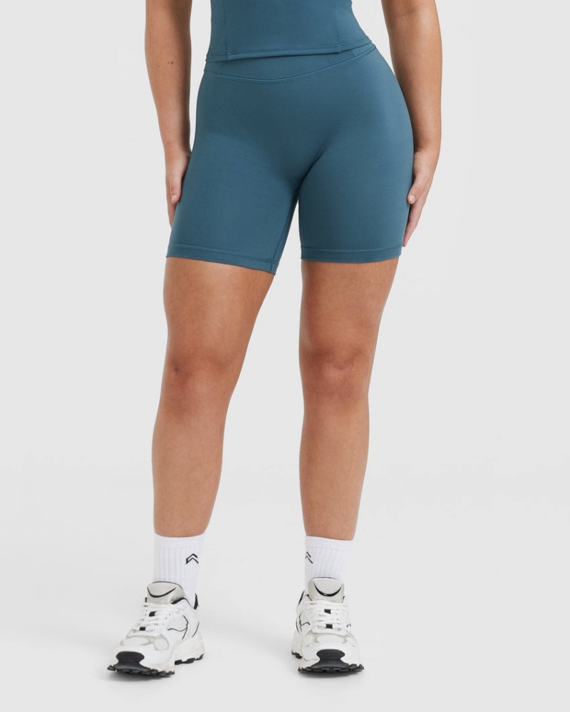 Oner Active Timeless High Waisted Shorts Blå | 708-SDEQBP