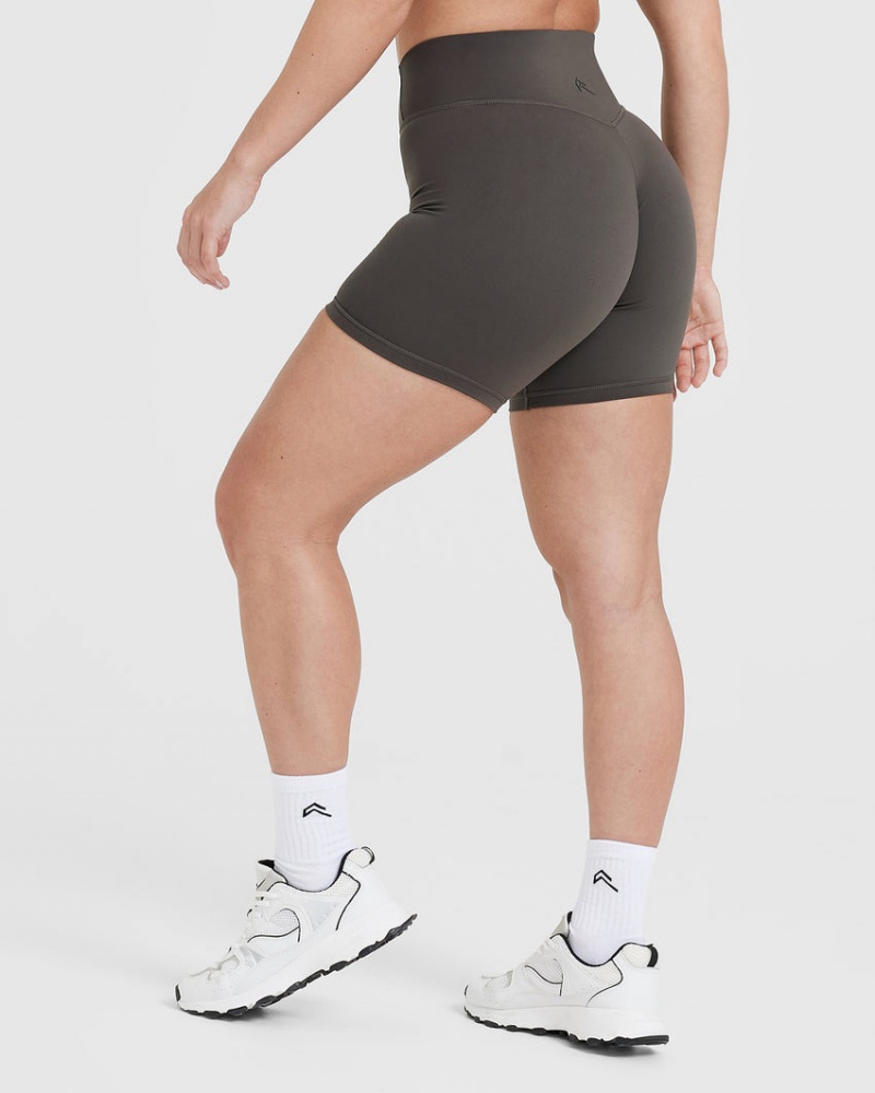 Oner Active Timeless High Waisted Shorts Dyb Grå Brune | 372-HYCFZK