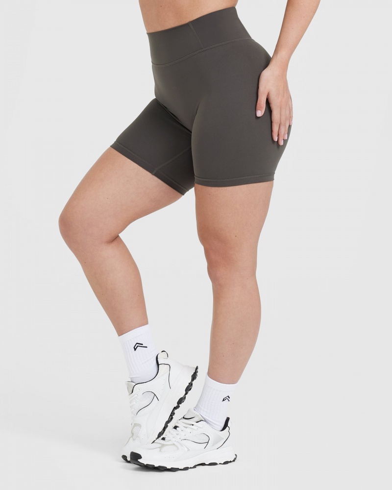 Oner Active Timeless High Waisted Shorts Dyb Grå Brune | 372-HYCFZK