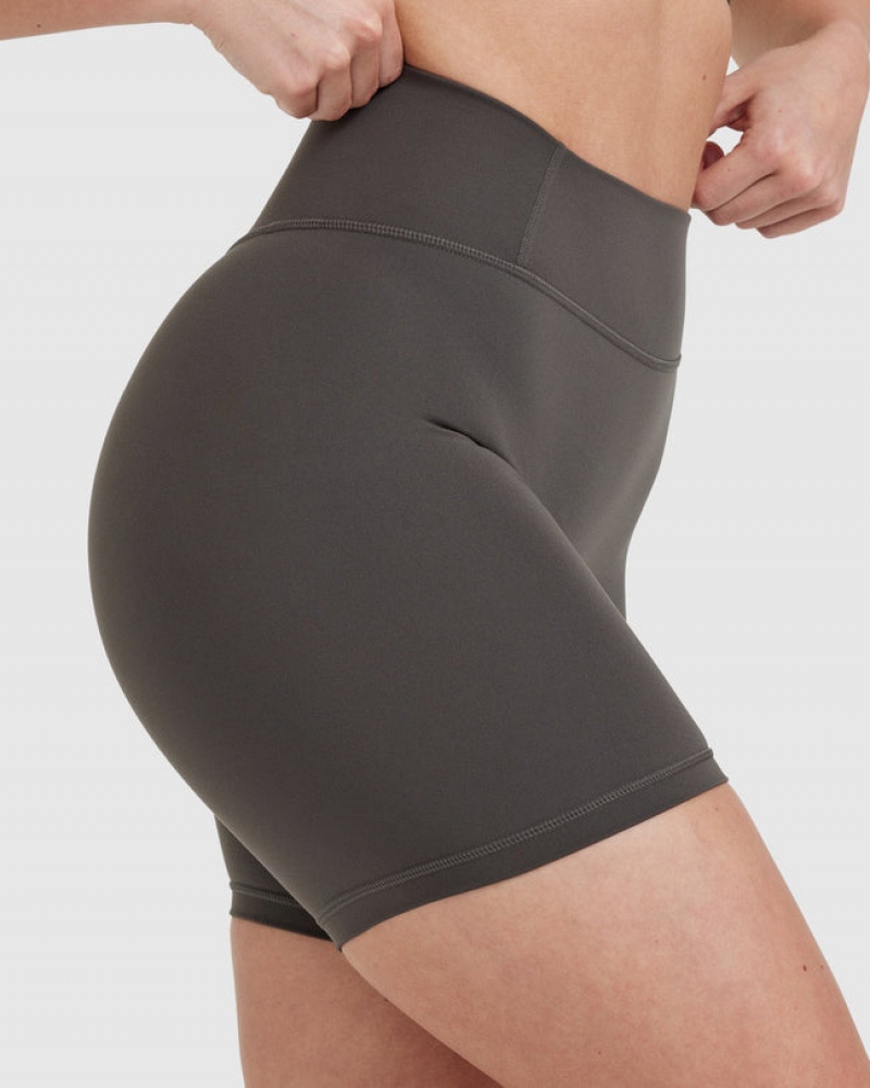 Oner Active Timeless High Waisted Shorts Dyb Grå Brune | 372-HYCFZK