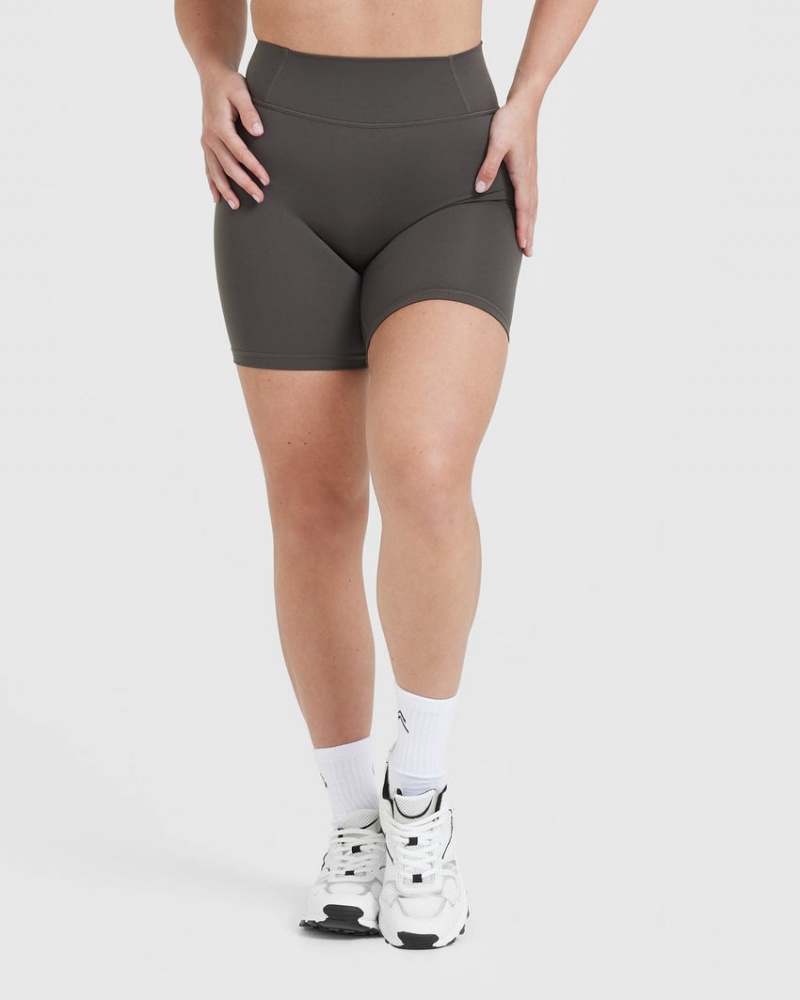 Oner Active Timeless High Waisted Shorts Dyb Grå Brune | 372-HYCFZK