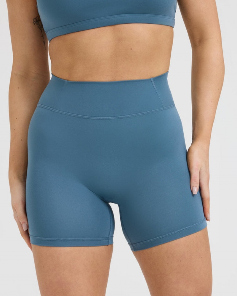 Oner Active Timeless High Waisted Shorts Blå | 857-SZNGWP