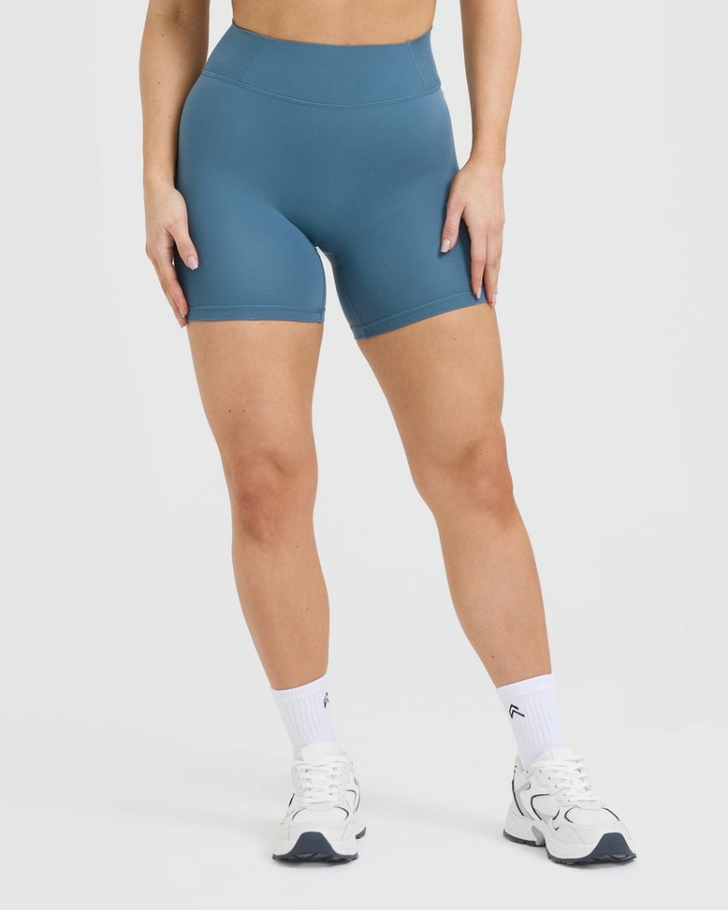 Oner Active Timeless High Waisted Shorts Blå | 857-SZNGWP