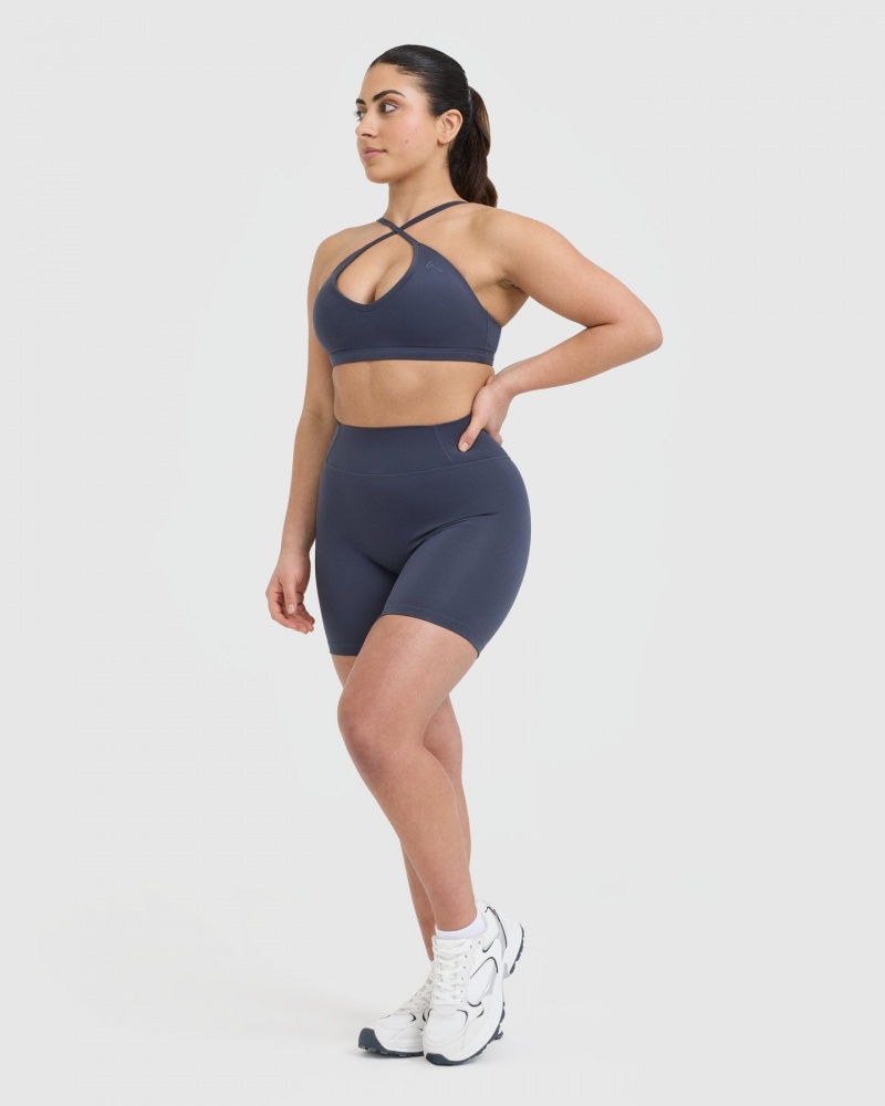 Oner Active Timeless High Waisted Shorts Blå | 241-SUDGHK