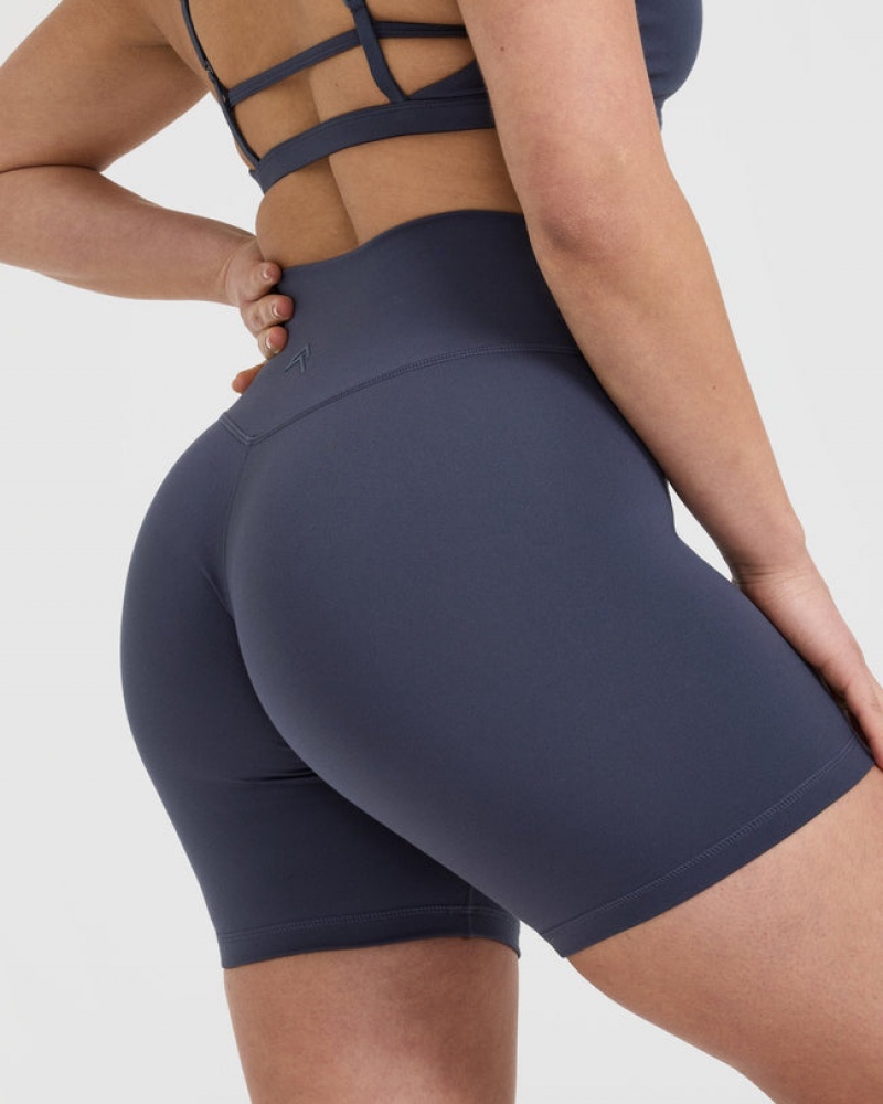 Oner Active Timeless High Waisted Shorts Blå | 241-SUDGHK