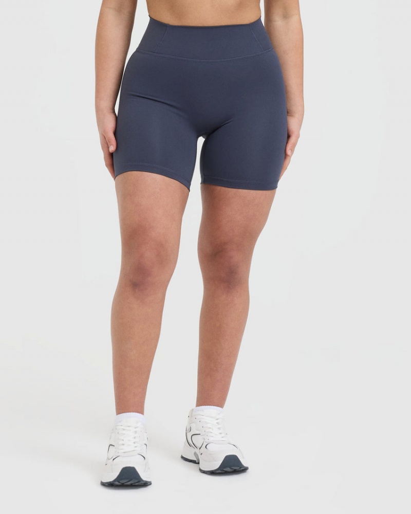 Oner Active Timeless High Waisted Shorts Blå | 241-SUDGHK